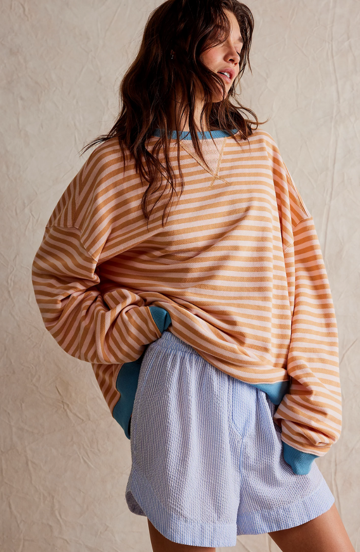 Celia | Gestreifter Oversized-Pullover.