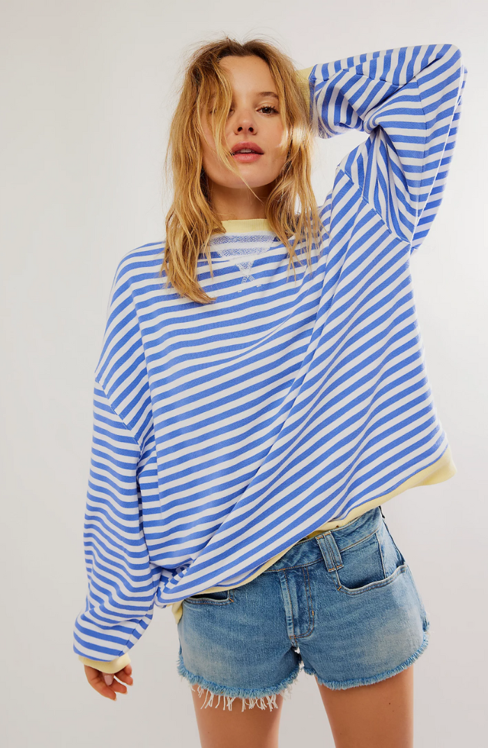 Celia | Gestreifter Oversized-Pullover.