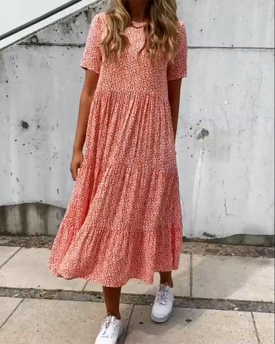 Kurzärmeliges Kleid mit floralem Muster