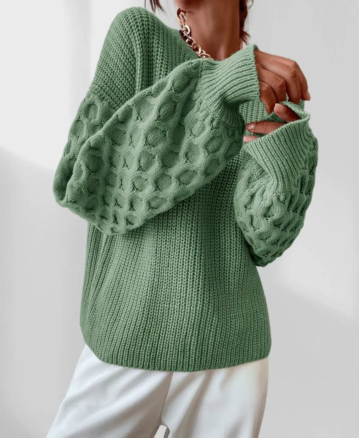 Amber farbener Strickpullover