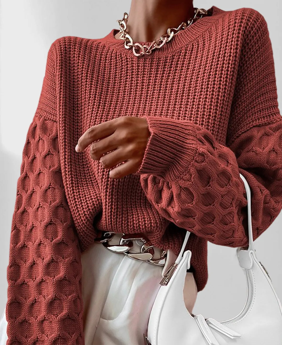 Amber farbener Strickpullover