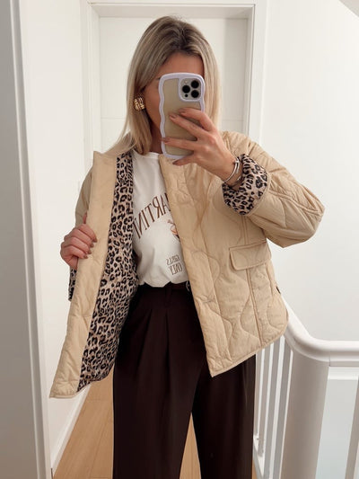 Casey - Jacke mit Leopardenfutter