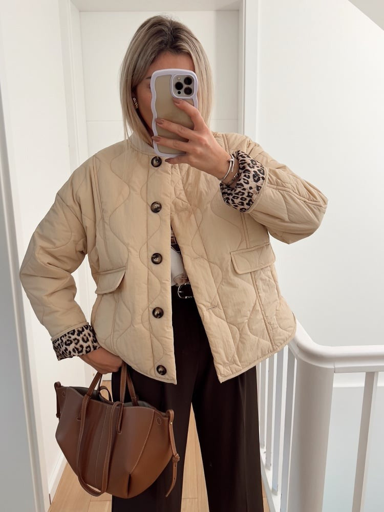 Casey - Jacke mit Leopardenfutter